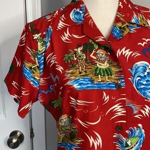 Lvish Enjoy Life Christmas Santa Claus Reindeer Vacation Hawaii Button S…